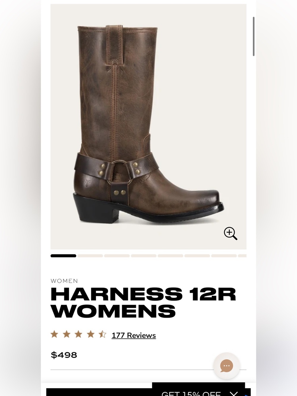 Frye HARNESS 12R WOMENS Brown Leather Harness Boots